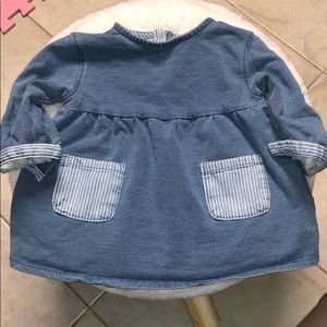 Baby girl long sleeve denim dress